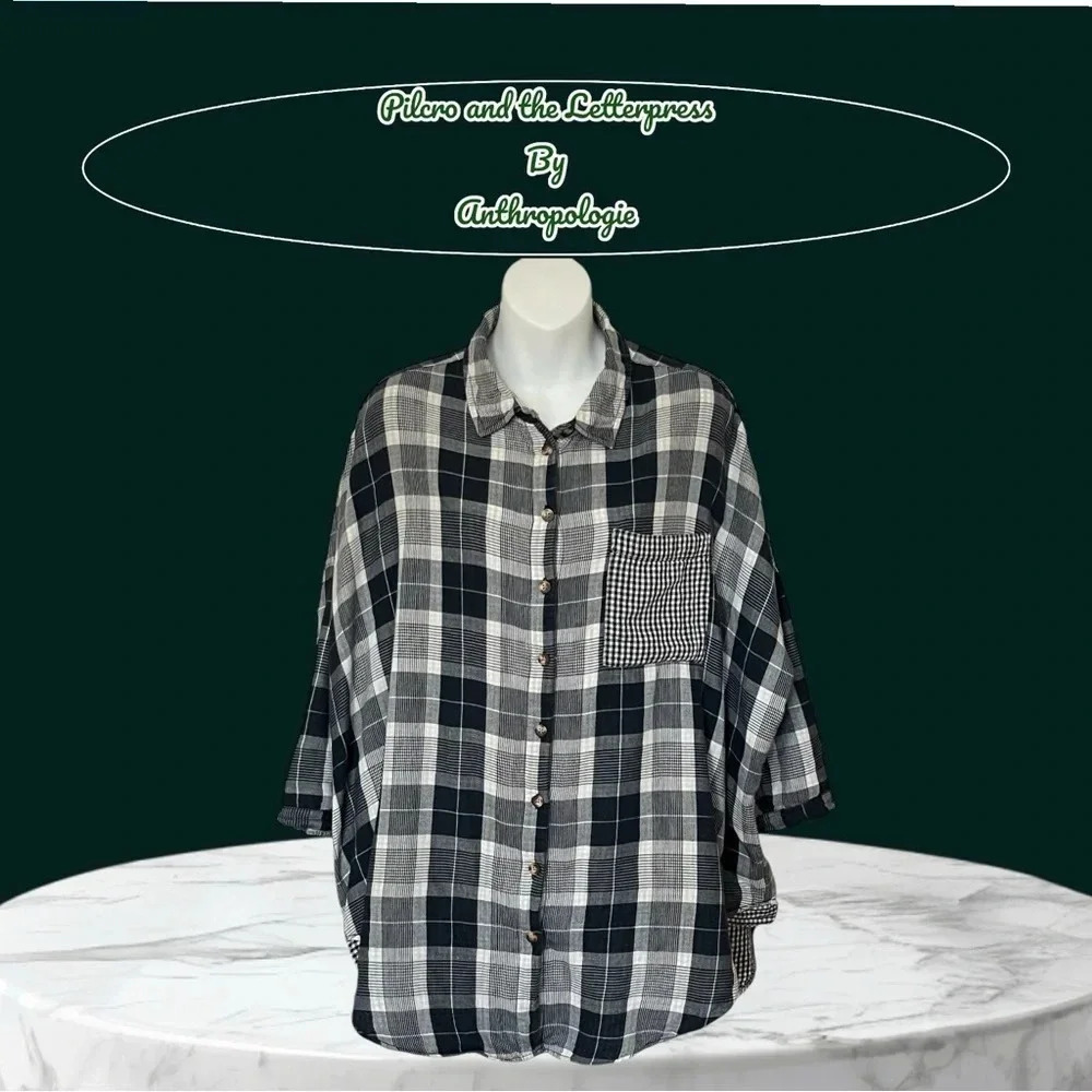 Anthropologie | Pilcro And The Letterpress | The Bo Plaid Boyfriend Button Up